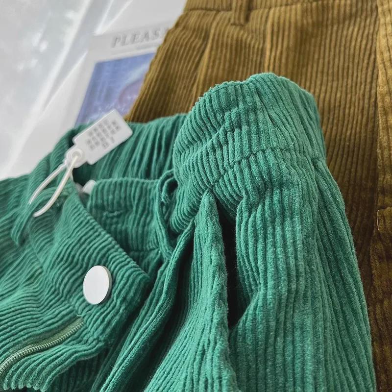 Шорты А-силуэта из вельвета в стиле ретро с высокой талией: Женские повседневные брюки широкого кроя на осень/зиму 2025 г.