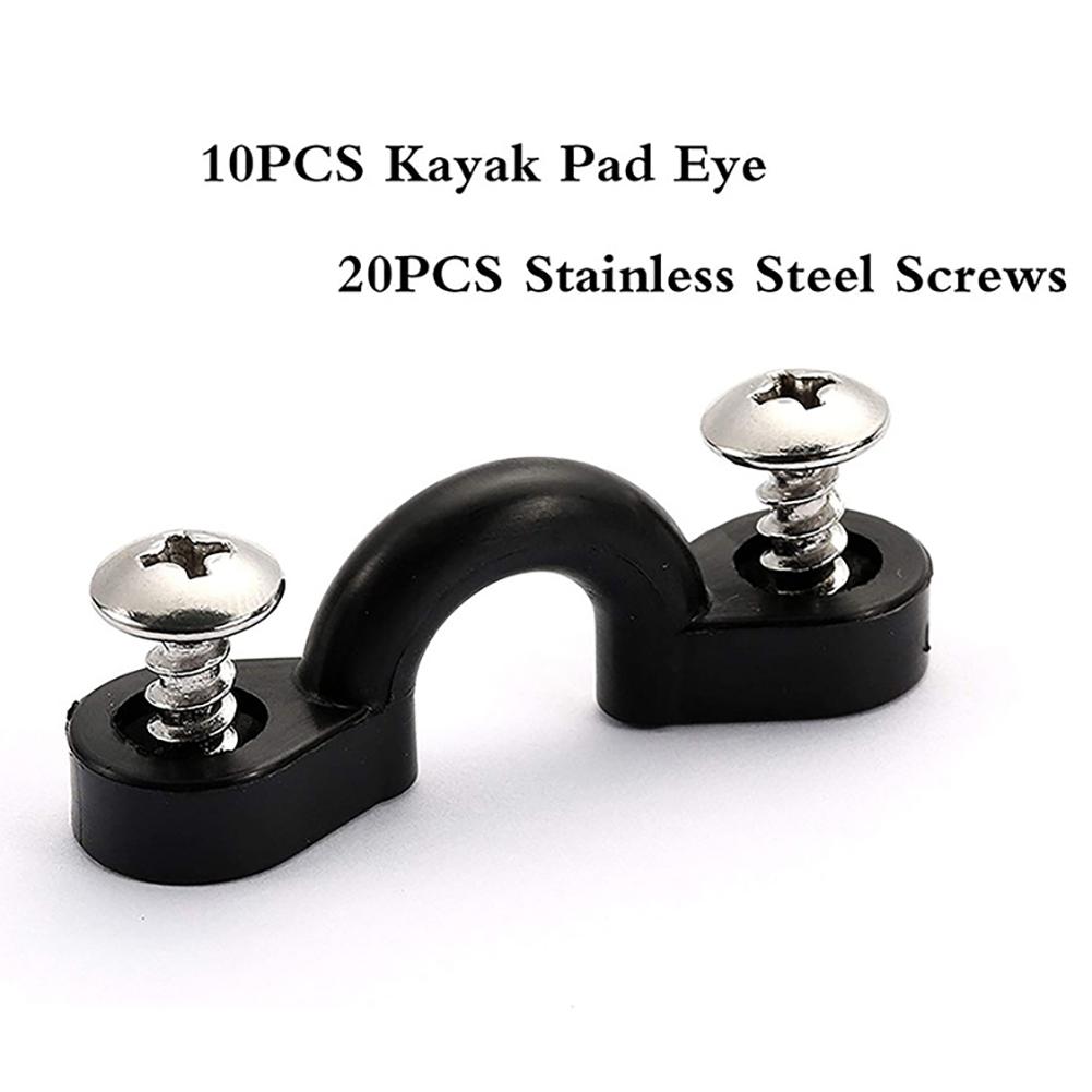 10PCS/20PCS C-Shaped Sailing Deck Rope With Screws Marine Hardware Fixed Handle Buckle Replacement Parts For Kayak Boat Accessories