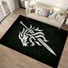 Lion Head with Sword Design Rug Non-slip rug suitable for living room and bedroom sofas
