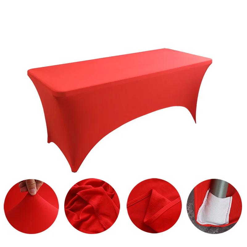 4/5/6/8FT Stretch Spandex Table Cover, Elastic Stretchable Patio Tablecloth Protector for Party Banquet Wedding Christmas Events