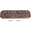 PLEASE SHUT THE GATE Fence Post Garden House Home Door Gate Sign Board with Install ScrewsOld