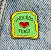 New Enamel Pin with Saying Avocado Toast Heart Fun Cool Funny Metal Pin Gift Birthday 1 Piece