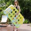 Travel-friendly Pool Float Inflatable Mat with Hole Headrest Adults Size Foldable Water Toy Floating Lounger Raft Summer Swimming Party Beach