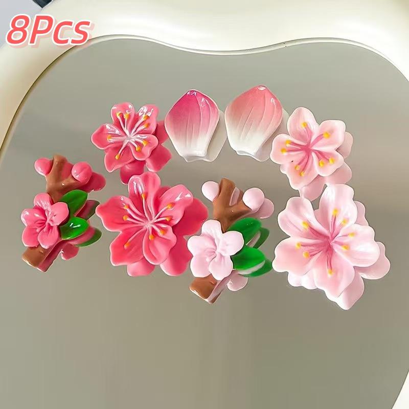 8/32 шт. 3D плавающие цветы сакуры, наклейки для DIY из смолы, задние украшения для автомобиля, подходят для автомобилей, электромобилей