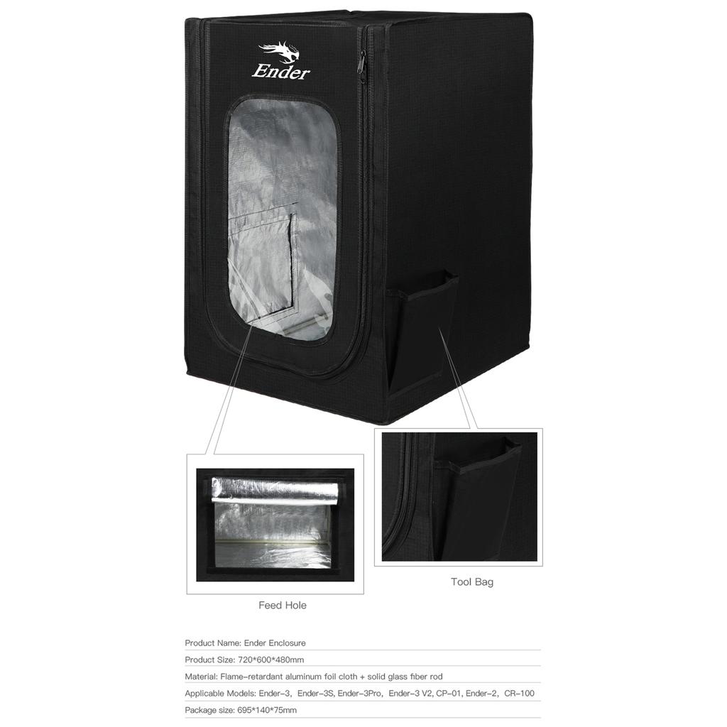 Original Creality 3D Printer Enclosure Fireproof Waterproof Printer Covers for Constant Temperature