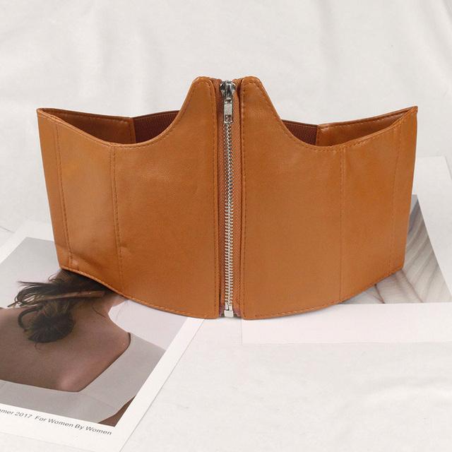 Черный корсет, широкий пояс из искусственной кожи, ремни для похудения для женщин, эластичный пояс с высокой талией