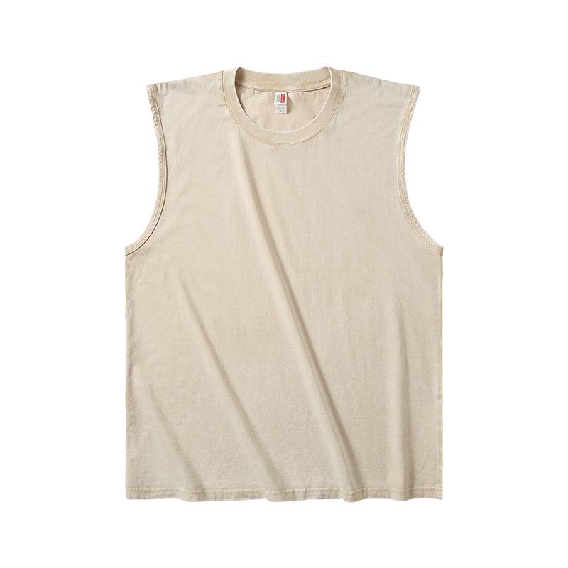 Футболка без рукавов из плотного хлопка в винтажном стиле плотностью 230 г для мужчин и женщин - свободного кроя