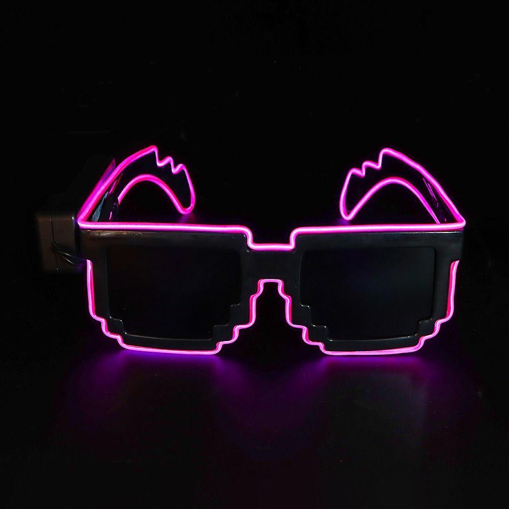 Halloween Christmas Birthday Mosaic LED Glasses Neon Rave Shades for Adult Kids