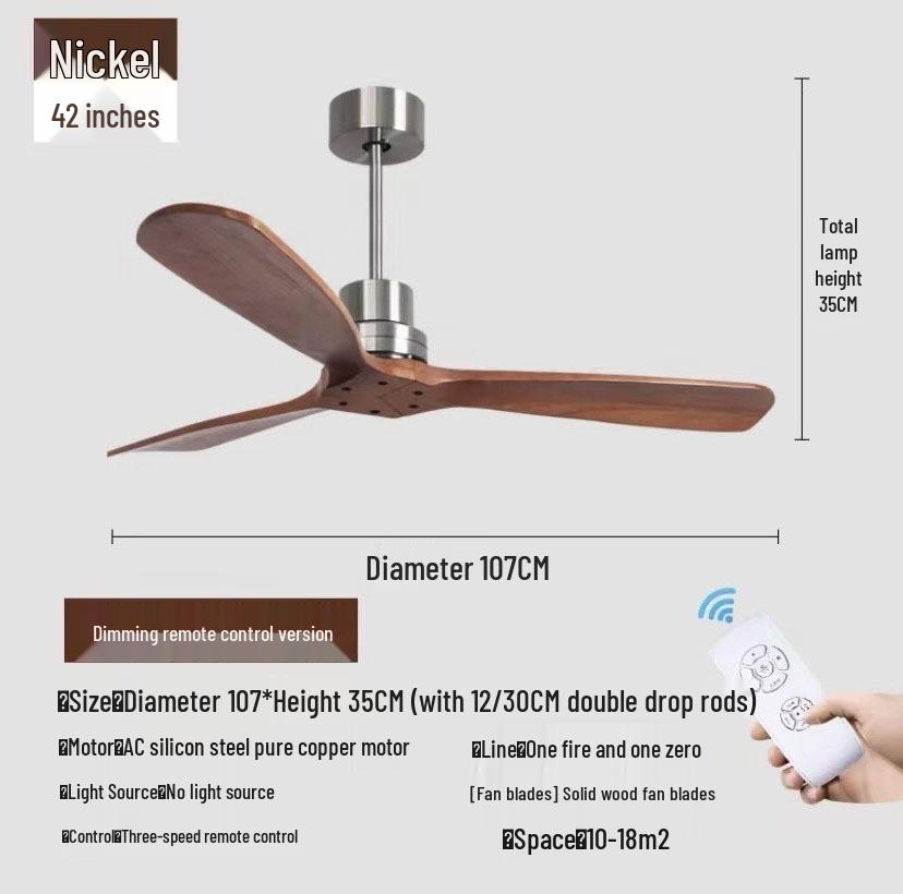 Французский потолочный вентилятор из массива дерева в стиле середины века для дома и ресторана