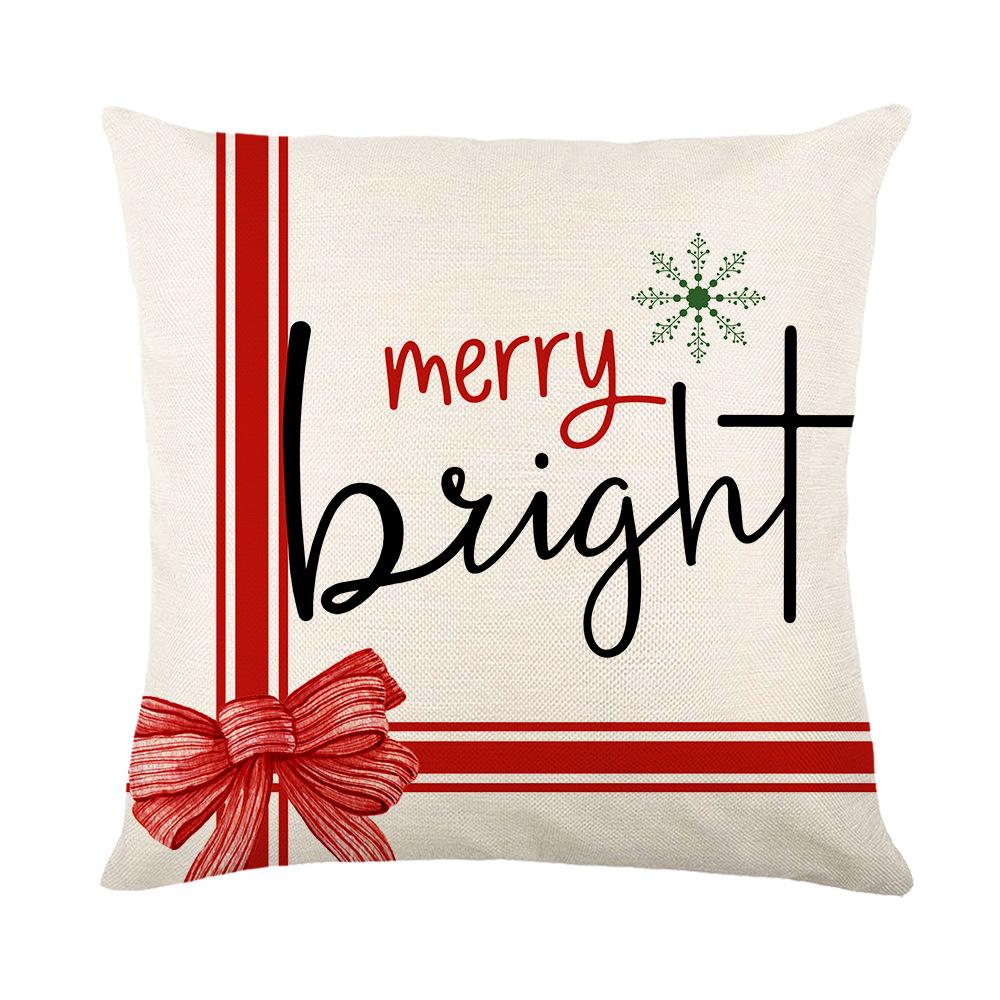 Christmas Pillow Cover Festive Festive Polyester Printed Home Living Room Sofa Pillow Cover Christmas Tree Cushion