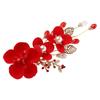 Sweet Crystal Leaf Hair Ornaments Pearl Red Flower Women Barrettes Festival Hairpins Chinese Hanfu Hair Clips Duckbill Clips