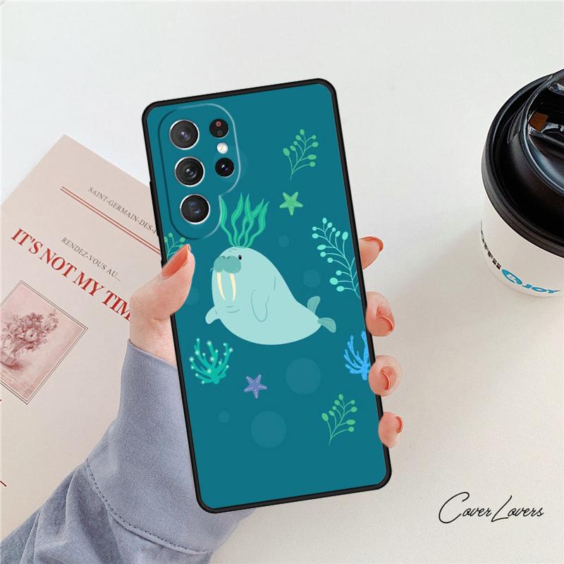 Милый чехол для телефона с моржом Для Samsung Galaxy S24 S25 S23 S22 Ultra Note 10 20 Plus S20 S21 FE Чехол