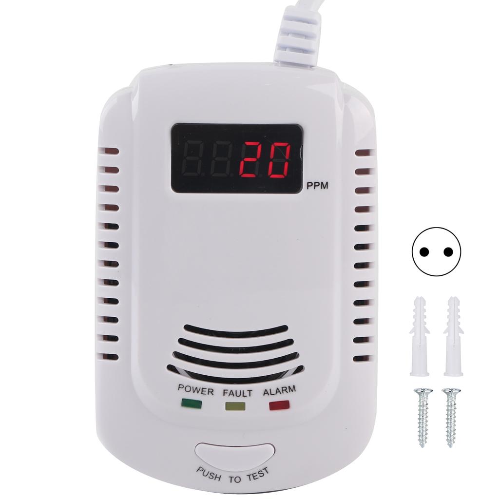 Сигнализация утечки газа с громкоговорителем, световым индикатором, дисплеем, голосовым датчиком для домашней безопасности