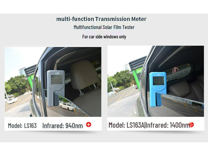 Linshang LS160 Handheld Solar Film Tester: Portable Heat Insulation & Car Film Detection with Three Displays.