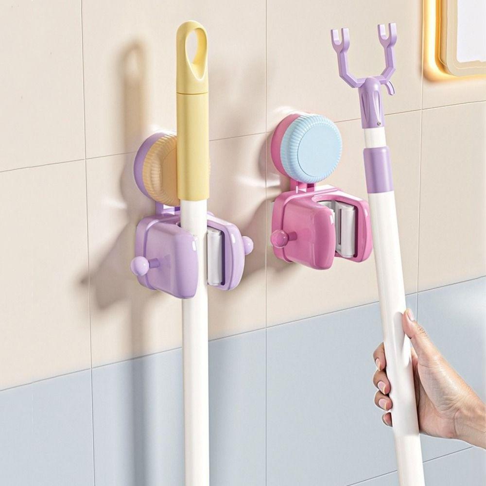 Wall mounted Wall Mounted Mop Rack Dopamine Mop Broom Holder Practical Broom Hanger Bathroom