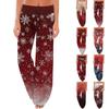 Women's Comfortable Pajama Pants  Pants Christmas Print Drawstring Wide Leg Pants