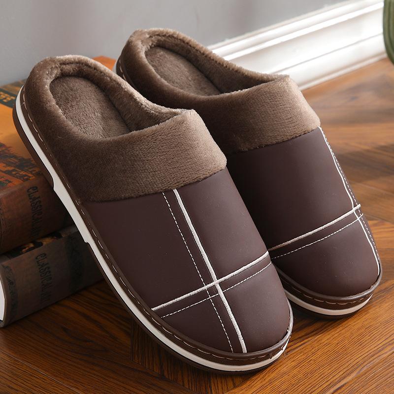 Мужские и женские хлопковые тапочки нового стиля, осенние и зимние теплые тапочки, домашняя сумка и тапочки, хлопковая парная обувь