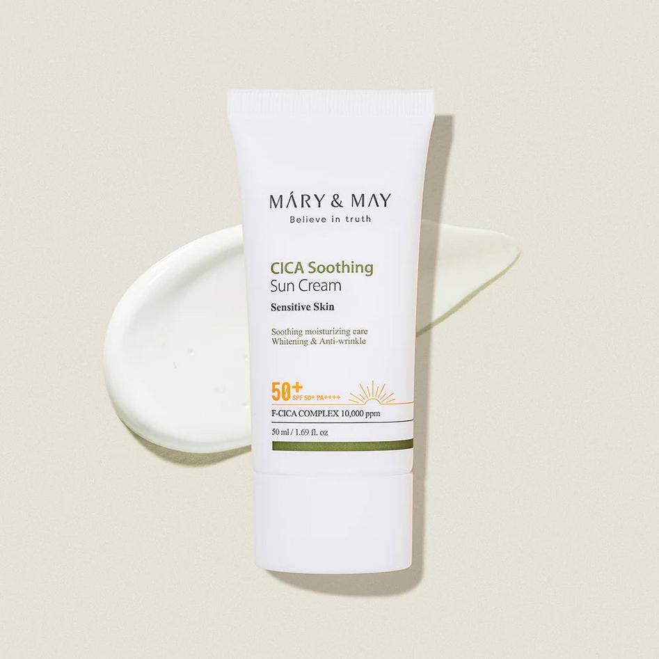 Mary&May Солнцезащитный крем SPF50+ CICA Soothing 50 мл / Увлажняющий, Питательный, Увлажняющий, Корейская косметика, Kbeauty