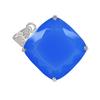 Natural Blue Opal 85.6 Ct CERTIFIED 925 Sterling Silver Square Cushion Pendant AI-101-NS