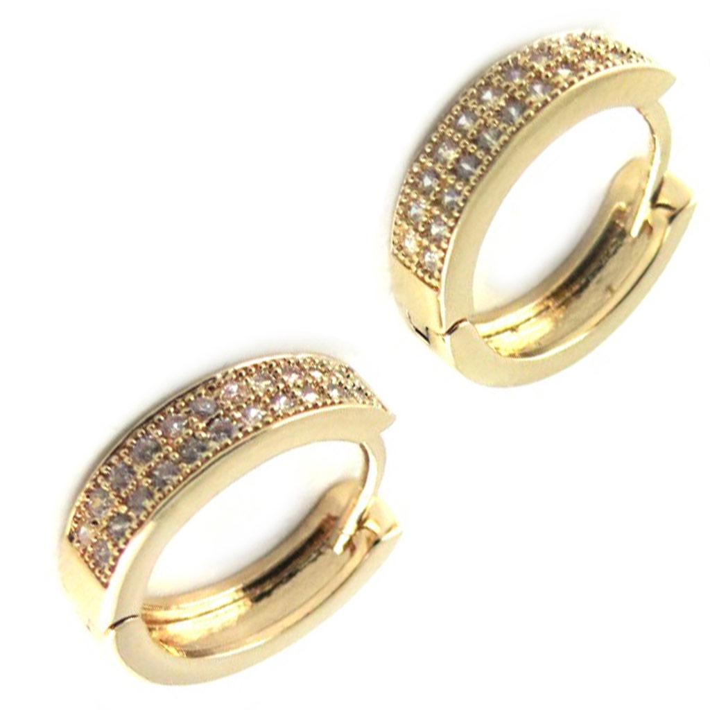 Les Trésors De Lily [L1836] - Gold Plated Creoles 'Goddess' White Gold - 15x3 Mm