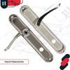 Door Handle Long Plate Toilet Lock For Bathroom Classic Satin 90 MM