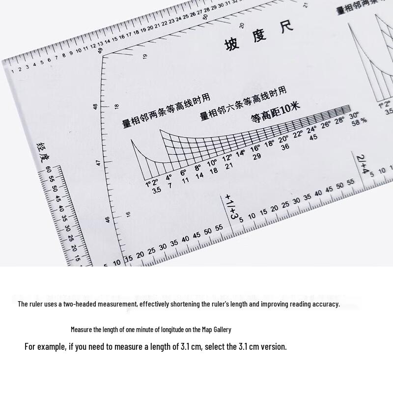 Bingfu 1:50 000 Линейка географических координат для чтения карт