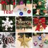 Christmas Tree Ornaments Set: Pine Cones, Snowflakes, Bells, Bows, Star Tree Topper, Old Man Figurines