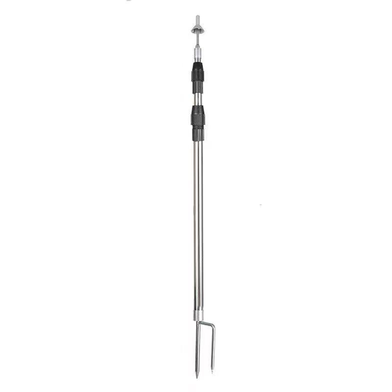 Upgraded Stainless Steel Retractable Camping Canopy Support Pole with Ground Stake