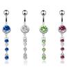 Stainless Steel Zircon Belly Button Ring with Diamond