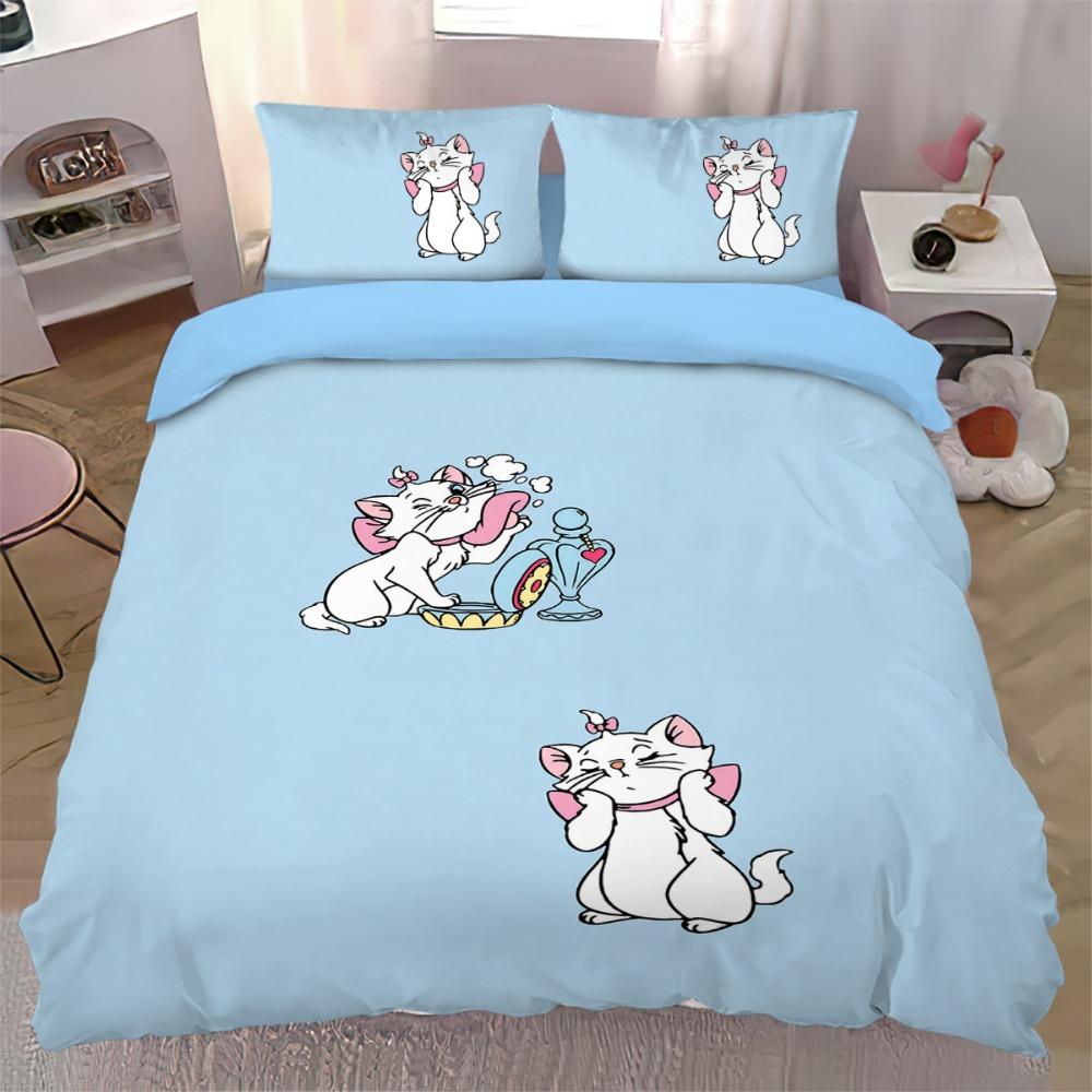 Cute Cat Duvet Cover pillowcase Bedding Bedroom Decoration Children Gift adult Single Double bed Large SizeZip Duvet Cover