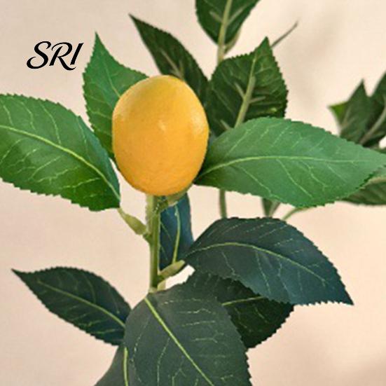 Zero Care Faux Fruit Branch Artificial Lemons Tree Branches Greenery Stems with Lifelike Lemon Fruits Realistic Fake Plants for Home Kitchen