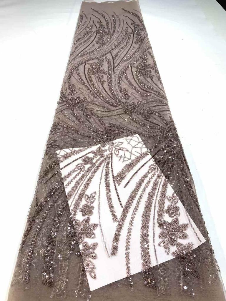 Роскошное африканское кружево с пайетками и бисером 2025 Высококачественное кружево 5 ярдов Розовое французское кружево Нигерийские сетчатые кружевные ткани для вечеринки