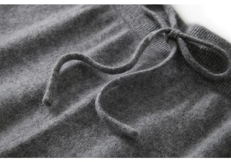 100% Pure Cashmere Women's Wide-Leg Knit Pants – Thickened, Drape, Floor-Length, Autumn/Winter Wear