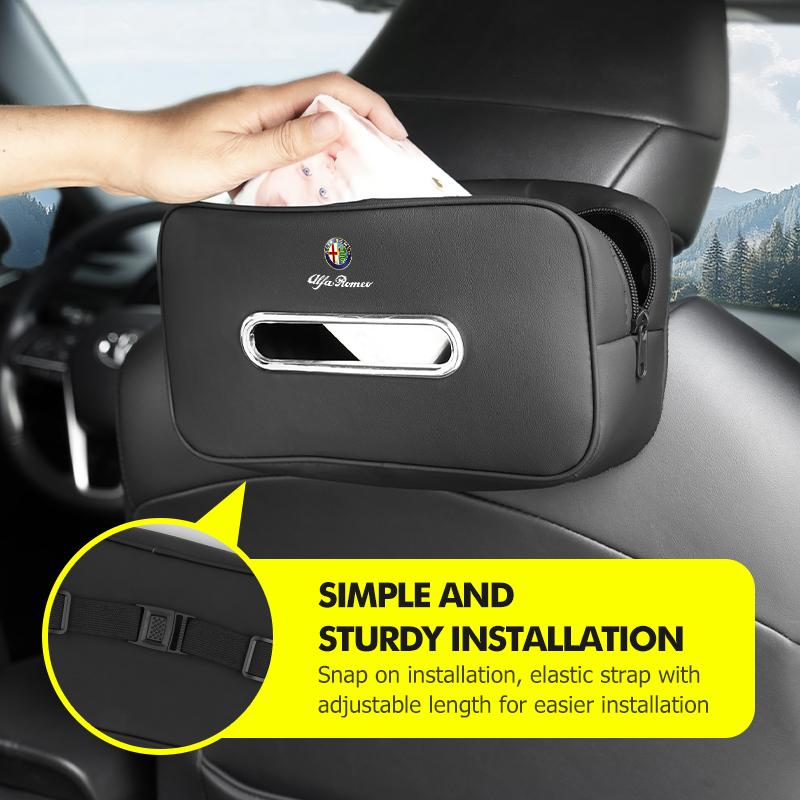 QWAKL1 2026 Hot Alfa Romeo Car Center Console Armrest Box Tissue Box Paper Towel Storage Bag For Alfa Romeo Giulia 147 Mito 156 159 166