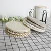8pcs Coasters Made of Cotton Absorbent Coaster Wrought Include Iron Coaster Storage Rack for Home Desktop Kitchen