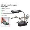 Настольная лупа Сварочное увеличительное стекло Держатель светодиода Пайка Ремонтный инструмент Лупа Третья рука для паяльника Инспекционное зеркало