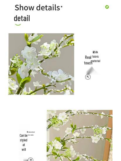 Snow Willow Artificial Floral Bouquet for Living Room, Dining Table, or TV Cabinet Décor