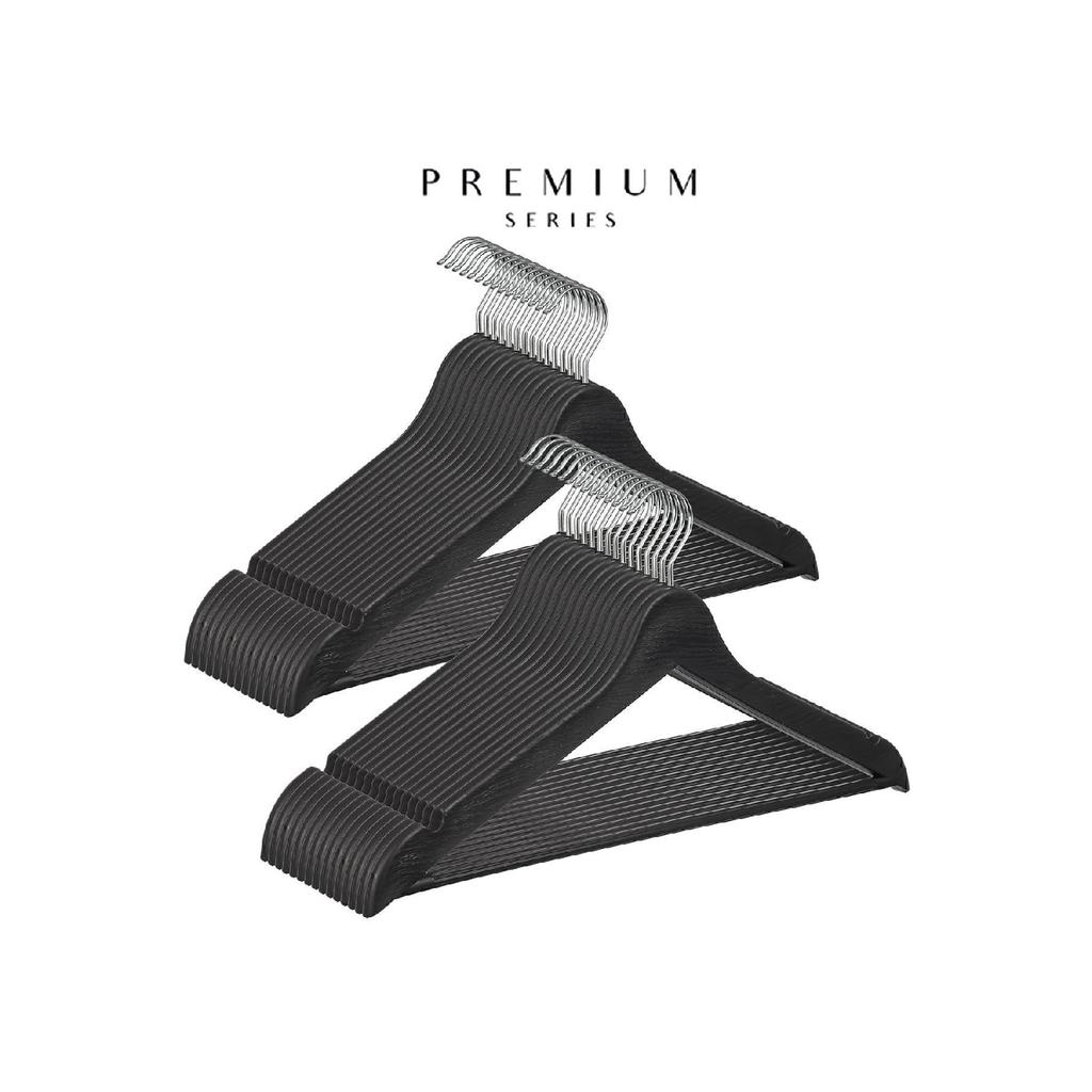 Деревянная вешалка A Plus в штучной упаковке, 12 шт., черная, серебряная вешалка для одежды, вешалка для брюк, рубашки