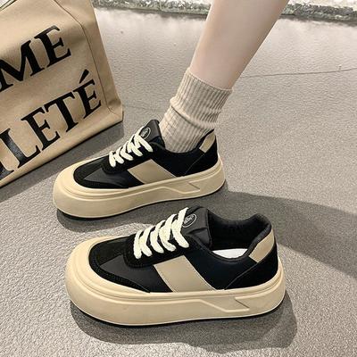 Спортивная и повседневная обувь Американская ретро обувь на платформе женская весна 2025 новая высококлассная маленькая белая обувь