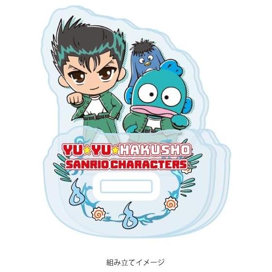 Yu Yu Hakusho x Персонажи Sanrio Акриловая подставка «Yurayura» - Иллюстрация-коллаборация Юсукэ Урамеси и Хангёдон