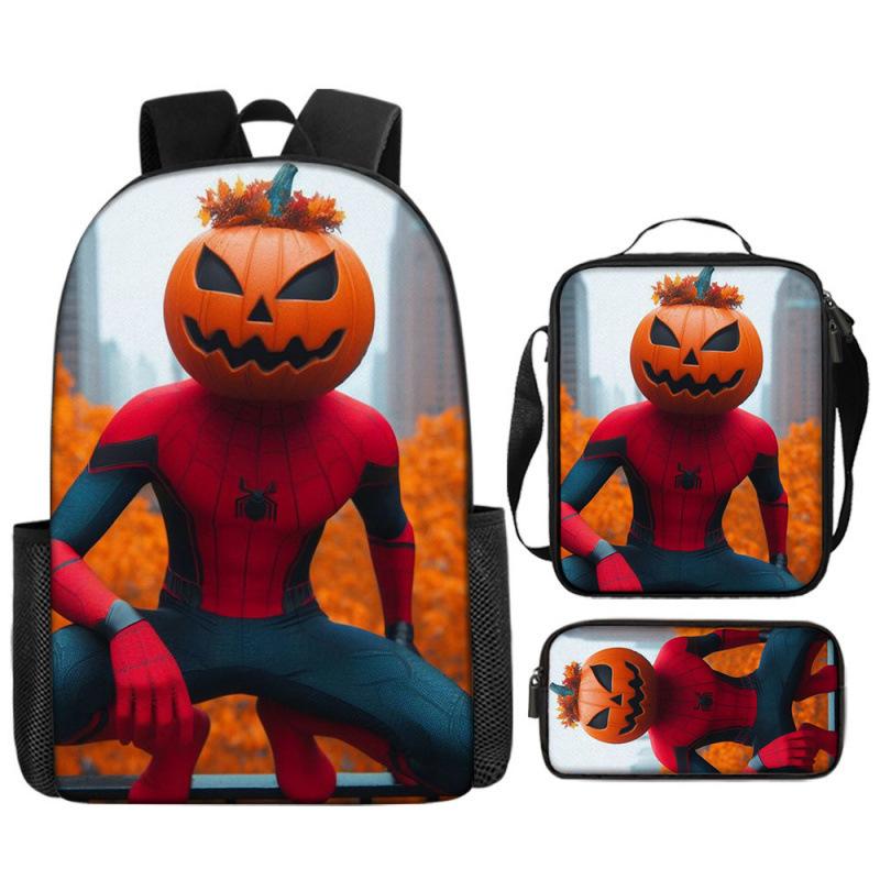 Spider-Man Backpack Set for Kids Toddler Halloween Backpack 3 Piece School Bag Street Style