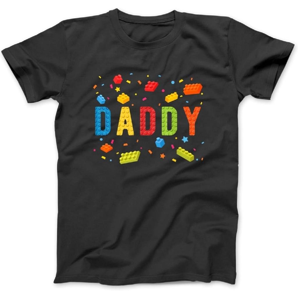Daddy Building Blocks Birthday Boy T-Shirt DEC Men Women Unisex Longsleeve, Tanktop Hoodie Black