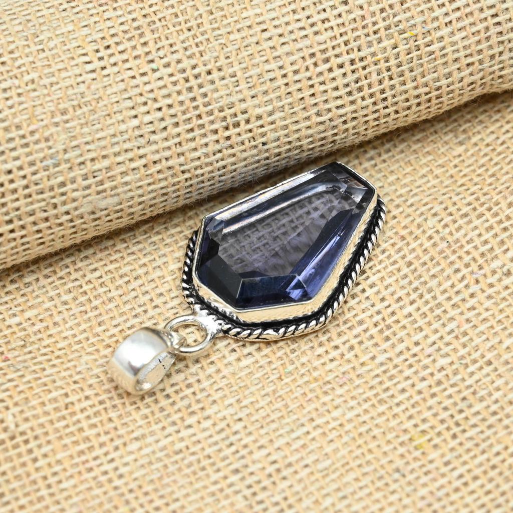 Solid 925 Sterling Silver Purple Amethyst Gemstone Handmade Jewelry Women's Pendant