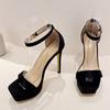 Liyke Модель Подиум Платформа Сандалии Для Женщин Сексуальные Квадратные Носки Вечеринка Ночной Клуб Стриптиз Каблуки Туфли Для Танцев На Поле Zapatos Mujer