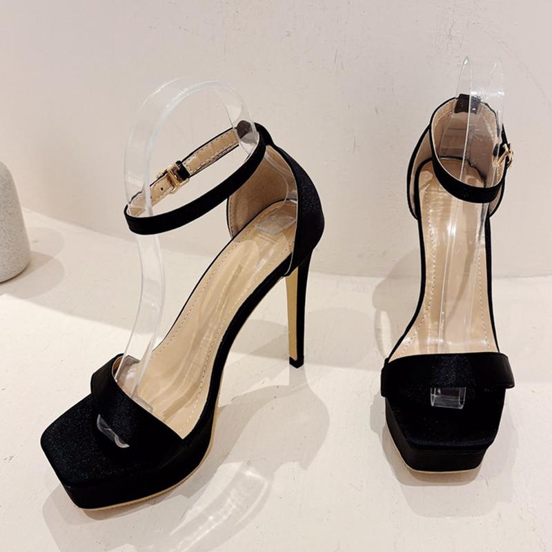 Liyke Модель Подиум Платформа Сандалии Для Женщин Сексуальные Квадратные Носки Вечеринка Ночной Клуб Стриптиз Каблуки Туфли Для Танцев На Поле Zapatos Mujer