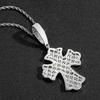 BESDZ0536 Bling Bling CZ Diamond Cross Pendant 18K Gold Plated Rapper Pendant Necklace with Zircon Main Material Brass Jewelry