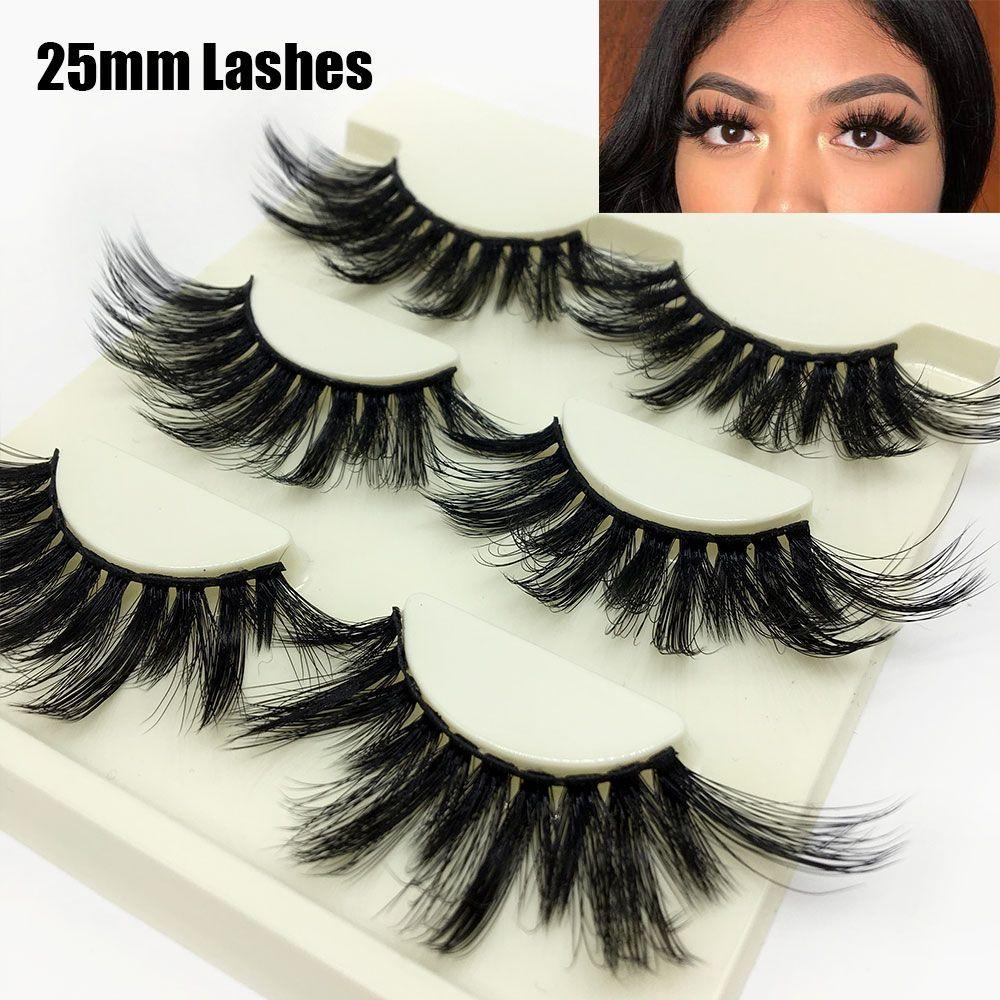 Handmade Wispy Cross Dramatic Eye Lashes Extension False Eyelashes 3D Soft Mink Hair 25mm Lashes