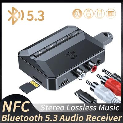 NFC Bluetooth 5.3 аудио приемник 3,5 мм AUX RCA USB U-Disk/TF HIFI стерео музыкальный беспроводной адаптер с микрофоном для автомобильного комплекта усилителя динамика