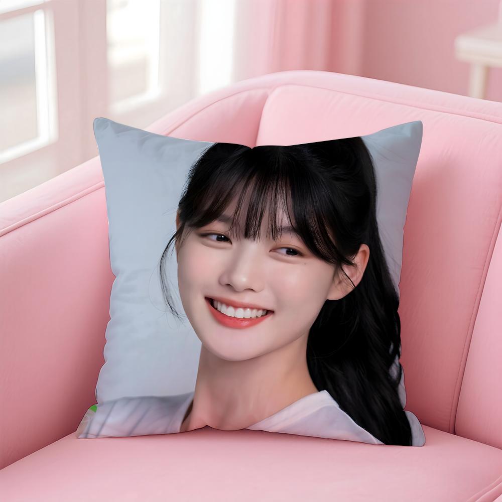 Горячая K-pop Очаровательная корейская актриса ККим Юджон Наволочка для подушки Короткий плюш Невидимая молния Комната Диван Наволочка