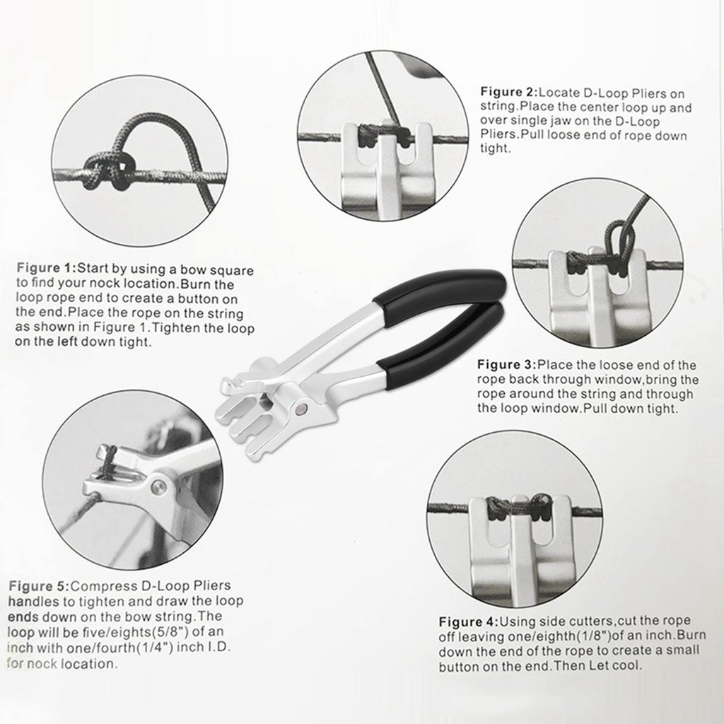 Archery Compound Bow D Loop Pliers Bowstring D Ring Install Tool Archer Accessory